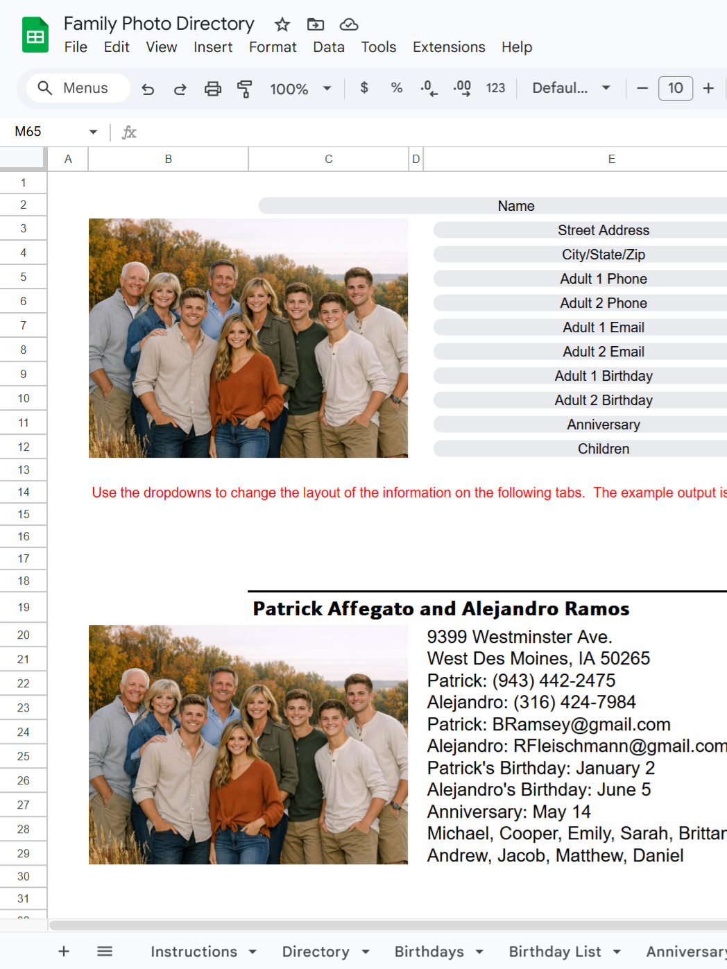 It has a designer that allows you to use dropdowns and customize the layout that the columns appear in the pages of the directoryl