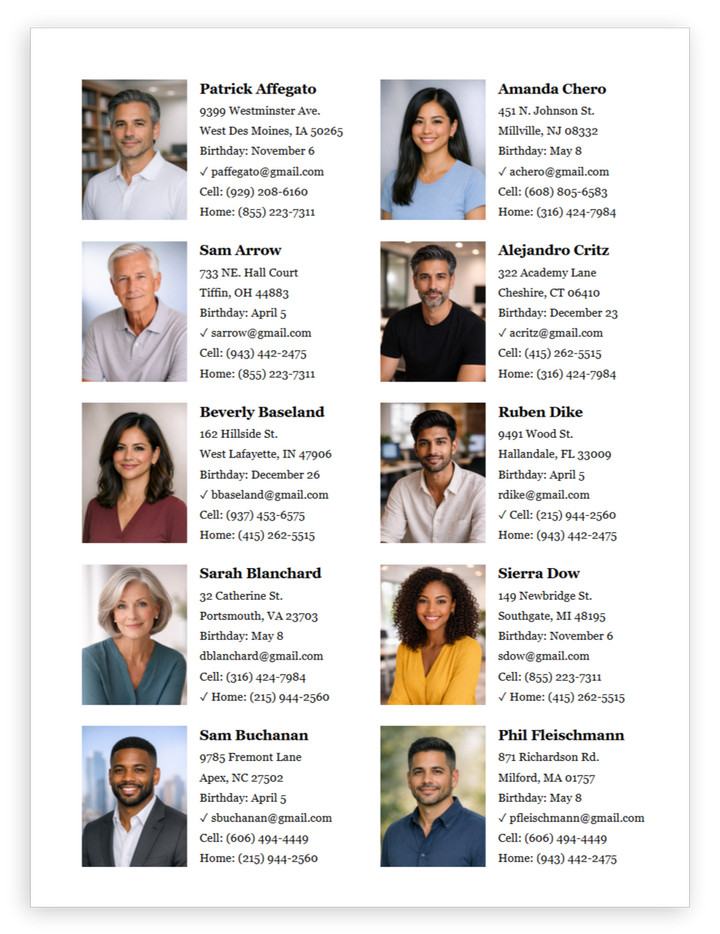 Individual Church Photo Directory