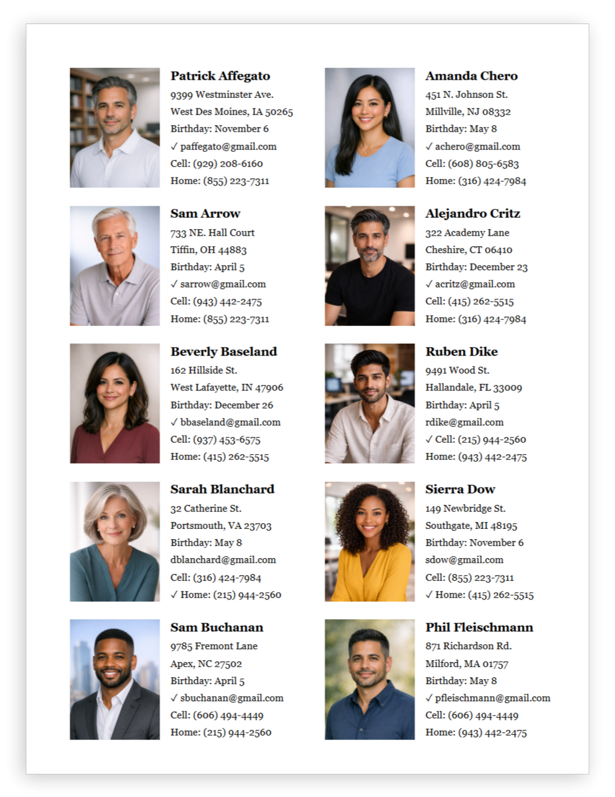 Individual Church Photo Directory – Custom Directory Templates