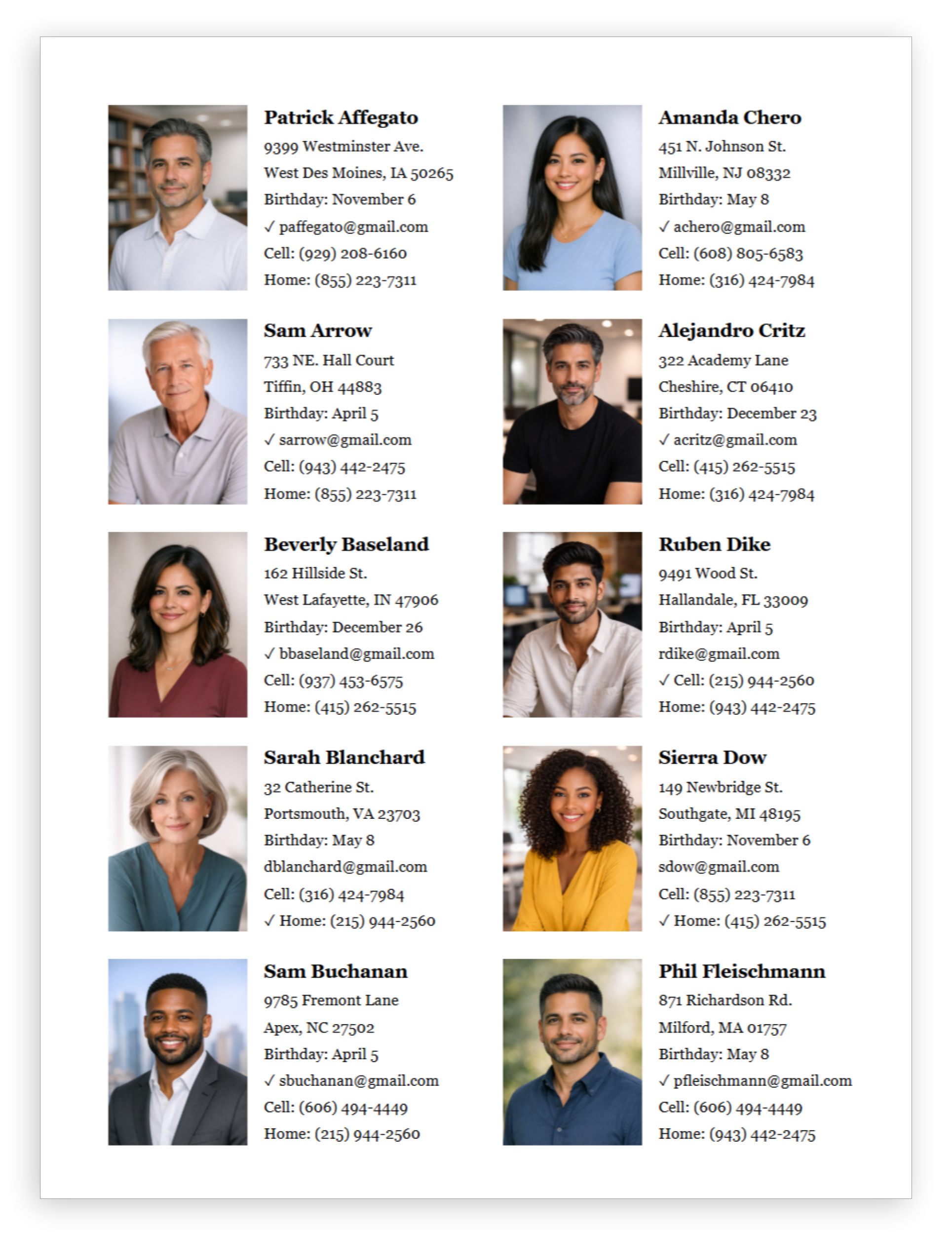 Individual Church Photo Directory