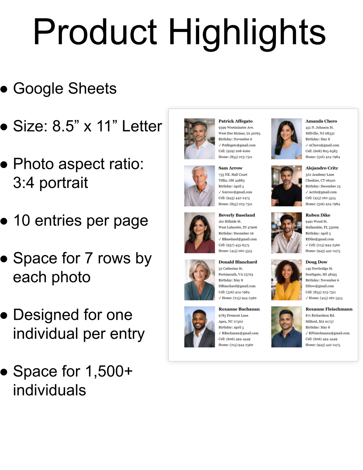 Individual Church Photo Directory – Custom Directory Templates