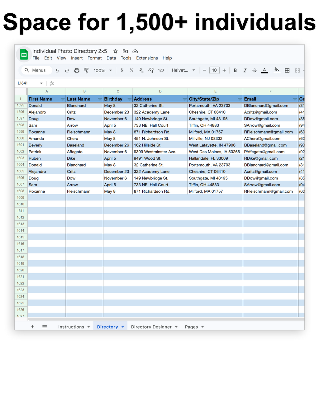 Individual Church Photo Directory