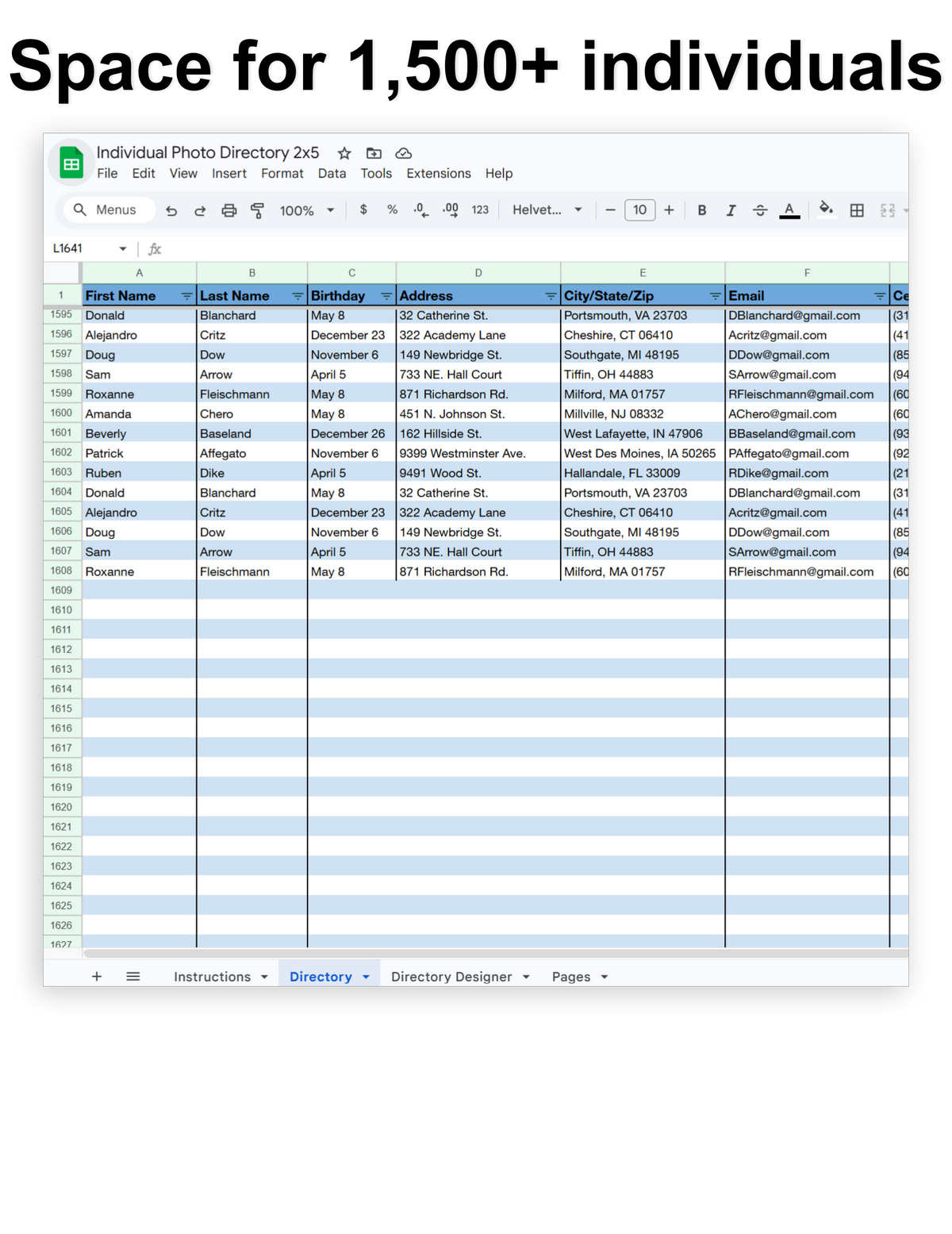 Individual Church Photo Directory – Custom Directory Templates
