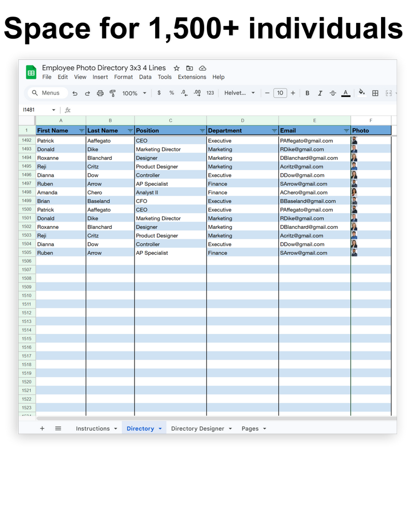 Employee Photo Directory – Custom Directory Templates