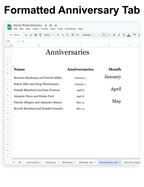 Family Photo Directory - Google Sheet Template