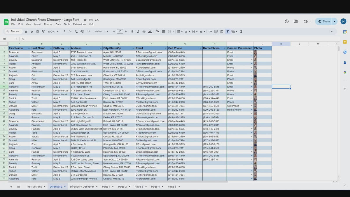 Individual Church Photo Directory – Custom Directory Templates